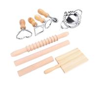 SENECESLI Kit D'outils de Fabrication de Pâtes Gnocchi, Ensemble de Rouleaux à Pâtes en Acier Inoxydable en Bois de Hêtre, Cadeaude Cuisine Fait Maison