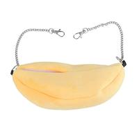 SENECESLI Lit Suspendu en Forme de Banane en Velours pour Animaux de Compagnie, Petit Hamac pour Hamsters, Cochons d'Inde, Chinchillas, avec Un Design Mignon pour la Décoration de Cage (Yellow)
