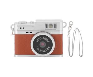 SENECESLI Mini Came Came CHEYCHAIN, 1080p Small Retro Camera pour Picle Video Travel Vlog, 128 Go Extensible, 0,96 "Écran HD, Construit en 4 Filtres (Brown)