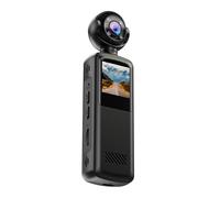 SENECESLI Mini Caméra Corporelle, Caméra d'action Full HD 1080P avec Vision Nocturne, Objectif Rotatif à 180 ° pour Vlogging, Voyage, Cyclisme, Moto