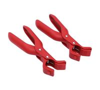 SENECESLI Pince à Plaque Chauffante Antidérapante en Plastique, Clamp/Holder pour Bol Chaud, Support de Bol à une Main pour la Cuisson, 2 Pièces (rouge)