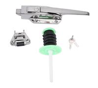 SENECESLI Poignée de Porte de Glacière, Kit de Loquet Complet pour Ferme-Porte de Glacière, Système Antivol en Alliage de Zinc, Loquet de Poignée de Porte de Congélateur pour supermarché