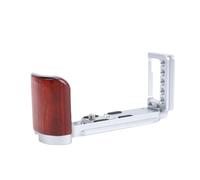 SENECESLI Poignée en Forme de L pour Appareil Photo XT30 XT30II XT10 XT20, Poignée en Bois, Support de Poignée en Forme de L en Alliage D'aluminium, Plaque à Dégagement Rapide Intégrée, (Silver)