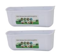 SENECESLI Poultry Nourning Trough, 2pcs Polyvalent Utilisez Une Mangeoire Suspendue avec des éléments de Fixation pour Les Tours de Radio pour Chiens de Poulet (White)