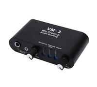 SENECESLI Préampli de Microphone avec Réduction du Son, Entrée Micro 3,5 Mm 6,35 Mm, Sortie D'entrée AV, Préamplificateur Micro à Gain Réglable 36 DB pour Micros à Condensateur Dynamiques