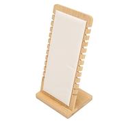 SENECESLI Présentoir de Collier Autoportant, Porte-Bijoux Détachable pour 12 Chaînes avec Planche en Bambou Stable, Organisateur de Bijoux