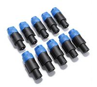 SENECESLI Prise de Haut-Parleur 4 Broches, Connecteur Audio Professionnel avec Design Twist Lock et Adaptateur 1/4" pour Amplificateurs, Consoles de Mixage et Caissons de Basses (10PCS)