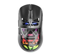 SENECESLI Souris de Jeu sans Fil LéGère, 2,4 G de Modes Câblés 3 Modes de Souris Ordinaire Transparent Creux, adapté à Wins Android (Black)