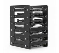 SENECESLI Support de Montage pour Disque Dur SSD 6 Baies 3,5 Pouces pour | Plateau de Support de Montage de Disque Dur Interne en Alliage D'aluminium, Pile de Disques Peu Encombrante, Structure