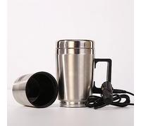 SENECESLI Tasse Chauffante de Voiture, Tasse de Voyage Isolée électrique en Acier Inoxydable étanche de Grande capacité 24 V avec Contrôle de sécurité Intelligent pour Véhicule Camion SUV (24V pour