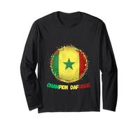 Sénégal Champion Afrique 2026 Football Lion Teranga Drapeau Manche Longue