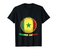 Sénégal Champion Afrique 2026 Football Lion Teranga Drapeau T-Shirt