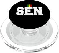 Senegal Country Code with Flag Trendy College Font PopSockets PopGrip pour MagSafe