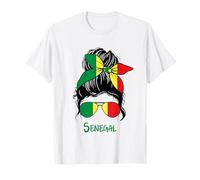 Sénégal Fille Sénégalaise Fille Sénégal Femme Drapeau T-Shirt