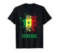Sénégal rétro Vintage Aquarelle Sport Drapeau sénégalais T-Shirt