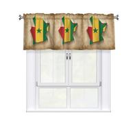 Sénégal Rideau jacquard avec motif étoile verte pour cuisine et salle de bain 140 x 45 cm