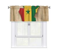 Sénégal Rideau jacquard avec motif étoile verte pour cuisine et salle de bain 140 x 45 cm