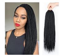 Senegalese Twist Crochet Hair - 8 Packs 18 Inch Small Crochet Hair for Braiding, 30 Strands/Pack Crochet Braids Hair For Black Women, Crochet Twist Hair Braiding Hot Water Setting (1B, 18inch)