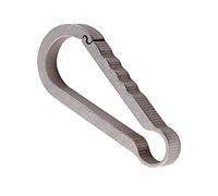 SENEISE Porte-clés EDC avec mousqueton verrouillable en alliage de titane - Mini porte-clés léger pour l'extérieur - Outil de voyage (36 mm de long, argenté)