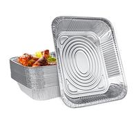 SENENQU 30 PCS Grands Barquette Aluminium Jetables Barbecue 3500ML, Plat Aluminium Jetables, Barquette Aluminium Barbecue Pour Cuisson Grillage Cuisine Restauration