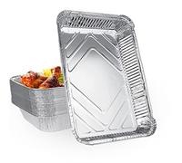 SENENQU 30 PCS Grands Barquette Jetables 2200ML Plateaux en Aluminium, Boite Alimentaire Pour Barbecue la Cuisson Grillage Cuisine Restauration