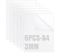 SENENQU 6 Pièces Plaque Acrylique Transparente A4 3mm transparent Vitre de Rechange Transparente Feuille Acrylique