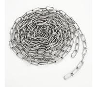 SENENQU 6M - 3mm Chaîne en Acier Inoxydable 304 Solide et Robuste Avec Maillons Soudés en Acier pour clôture, Promenade et Chaîne de Chien, Chaîne de Séchage, Charge Maximale de 200KG,