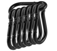 SENENQU 8PCS - M8 Mousqueton en Acier Inoxydable 304 - Noir Mousqueton INOX 80mm de Fixation Capacité de Charge de 500 kg/1100 LB, Crochet Mousquetons Hamc Balancoire - 80mm x φ8 mm