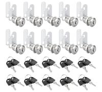 SENENQU Lot de 10 Serrures Boîte aux Lettres, 20mm Serrure Armoire Metallique, Barillet Boite aux Lettres en Alliage de Zinc avec 16 Clés pour Tiroir, Armoire, Placard, Boîte aux Lettres