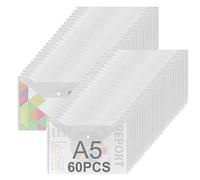 SENENQU Lot de 60 Pochette Plastique Document A5, Pochettes Classeur en Plastique A4 Transparente, Porte Document, Chemise Plastiques Transparents