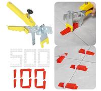 SENENQU Lot de 601 Système de Nivellement Leveller de Carrelage, 3 mm Croisillon Carrelage Autonivelant, Kit de Nivellement pour Carrelage(500 Clips + 100 Cales + 1 Pince)