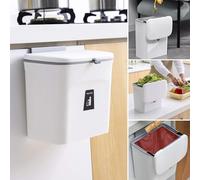 SENENQU Poubelle Suspendue Cuisine avec Couv, 7L - Murale, Camping Car - 25 x 13 x 23.7 CM