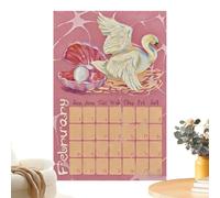 Senermter Calendrier Mural 2026,Papier Épais Peint Esthétique | Calendrier Mural 12 Mois Année du Cheval 2026 - Idée Cadeau Pour Organisation Décoration