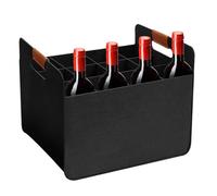 Senermter Sac Transport Vin 12 Bouteilles, Porte-Bouteilles en Feutre Pliable, Caisse De Rangement pour Pique-Nique, Camping Et Cadeaux