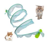 Senermter Tunnel pour chats, tubes de chat et tunnels | Pitre de chasse aux animaux de compagnie S de forme - Tunnel d'exercice portable pliable interactif avec cloche de plumes pour ménages multiples