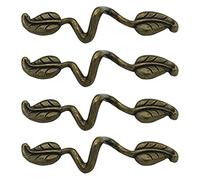 Senfei Lot de 4 poignées de tiroir style vintage en forme de feuille pour commode, cuisine, chambre à coucher, salle de bain (espacement des trous 76 mm)