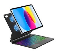 SENGBIRCH Clavier Magic pour iPad 11e Génération (2025/A16) & 10e Génération (2022) - AZERTY Français, Étui Magnétique Flottant avec Pavé Tactile, Rétroéclairé, Noir
