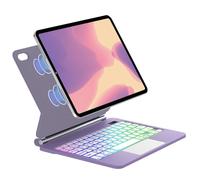 SENGBIRCH Coque Clavier pour iPad 10 Ème Gen 10.9" avec pavé Tactile - iPad 11" A16 2025 AZERTY Clavier rétroéclairé 7 Couleurs, Magic Keyboard avec Trackpad, Violet