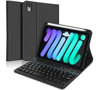 SENGBIRCH Coque Clavier pour iPad Mini 7 8.3'' 2024 - AZERTY Français Clavier Détachable sans Fil Bluetooth, Étui pour pour iPad Mini 7 8.3 Pouces 2024, Noir
