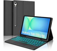 SENGBIRCH Coque Clavier pour Samsung Galaxy Tab S10 Lite 10.9 Pouces 2025 - AZERTY Français Touchpad Clavier Rétroéclairé 7 Couleurs Détachable sans Fil Bluetooth, Étui pour S10 Lite AI Tablet, Noir