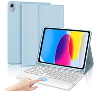 SENGBIRCH Couqe pour iPad 11 ème (11", 2025) avec pavé Tactile Clavier - AZERTY Français Trackpad Clavier Détachable sans Fil Bluetooth, Étui pour iPad 10th 10.9 Pouces, Bleu Chair