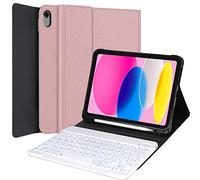 SENGBIRCH Étui avec clavier pour Apple 2022 iPad 10 10,9", coque pour iPad 10 génération avec clavier disposition italienne, clavier Bluetooth magnétique amovible avec support pour Apple Pencil, rose
