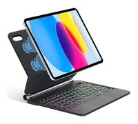 SENGBIRCH Étui clavier pour iPad 10 génération 10,9" 2022 avec Trackpad, support magnétique Magic Bluetooth clavier, rétroéclairage, italien QWERTY, noir