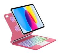 SENGBIRCH Étui clavier pour iPad 10 génération 10,9" 2022/iPad 11e génération A16 11" 2025, Trackpad Muti-Touch, Italien QWERTY, Support magnétique Magic Bluetooth Clavier, Begonia Rouge