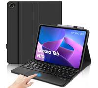 SENGBIRCH Étui de clavier pour Lenovo tab M10 3rd 10,1" 2022 (TB-328FU/TB-328XU) - Clavier QWERTZ allemand Touchpad amovible Bluetooth sans fil pour Lenovo tab M10 3rd 10,1", noir