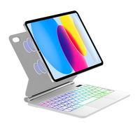 SENGBIRCH Magic Clavier pour iPad 11e A16 2025/10e 10.9" 2022 - AZERTY Français Bluetooth Clavier avec pavé Tactile, Design magnétique Flottant Magic Keyboard, Blanc