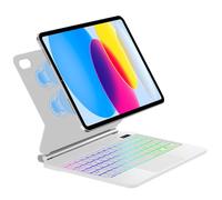SENGBIRCH Magic Clavier pour iPad A16 11e génération 2025/10e génération 10,9" 2022 - QWERTZ rétroéclairage allemand multi-trackpad clavier, étui pour iPad 11/10th, blanc