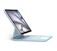 SENGBIRCH Magic Clavier pour iPad Air 13" M3 2025/M2 2024 - AZERTY Français Design magnétique Flottant Magic Keyboard, Bluetooth Clavier avec pavé Tactile, Coque pour iPad Pro 12.9" (6e-3e), Bleu
