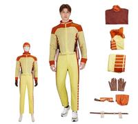 SENGDUJH Costume de costumade Rex Splode de Mark Grayson, coéquipier Rex de Mark Grayson, déguisement de super-héros Rex pour homme, pour Halloween, carnaval, fête (jaune, taille M)
