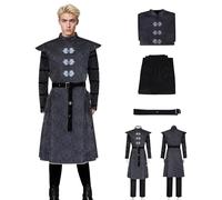 SENGDUJH Costume de démon pour cosplay, costume de la reine dragon Daenerys, grand-père, prince démon, tunique médiévale avec pantalon, pour Halloween, carnaval (noir, taille S)